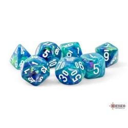 Chessex Festive® Mega-Hedral™ Waterlily™/White 7-Die Set