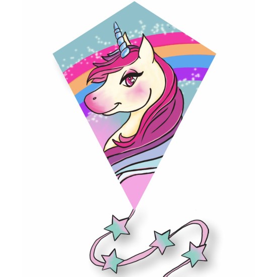 Vlieger Diamant Unicorn 1 L.65X55Cm.