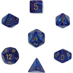 Dice Set Lust Poly Purple-Gold (7)