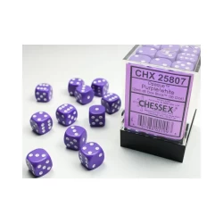Dice Set Opa Purple/White 12Mm (36) Dice Set Opa Purple/White 12Mm (36)