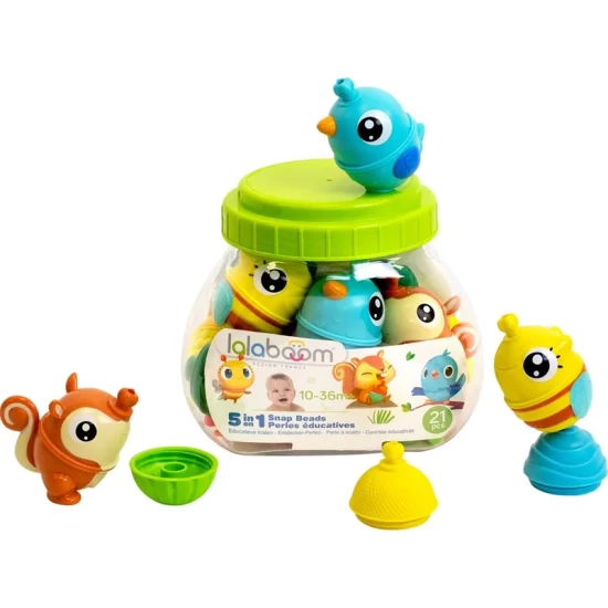 Lalaboom - Educatieve Kralen Met 3 Dieren (21 St)