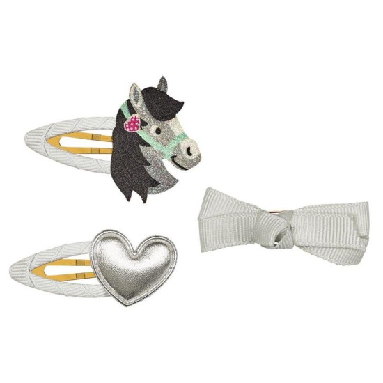 Haarclips 3 In Set Paarden 3 Assorti