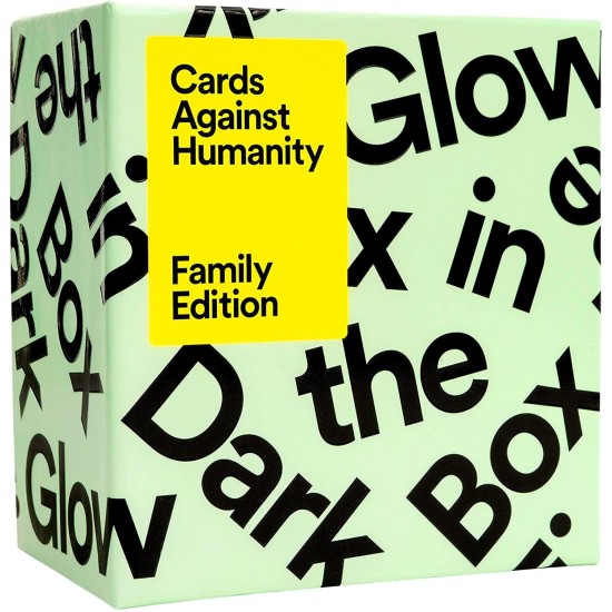 Cards Against Humanity Family Edition First Expansion Glow In The Dark Box