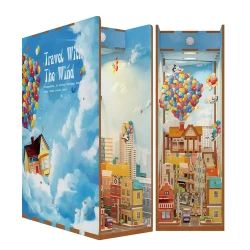 Tonecheer Diy Book Nook Travel With The Wind Bookend Tq126 182X8X245Cm