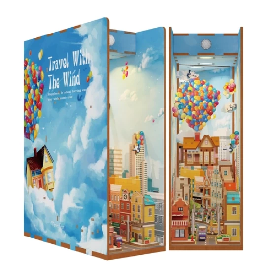 Tonecheer Diy Book Nook Travel With The Wind Bookend Tq126 182X8X245Cm