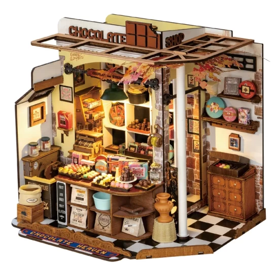 Robotime Henrys Chocolate Diy Miniatuurhuis Dg174 235175X22Cm