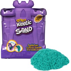 Kinetic Sand - Zandkasteelvorm Met 453 Gram Blauwgroen Speelzand - Multifunctioneel Speel En Opbergbak