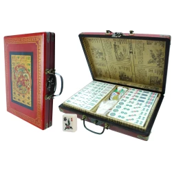 Mah-Jong Reis Rood Chi Koffer 23X16X5Cm. Mah-Jong Reis Rood Chi Koffer 23X16X5Cm.
