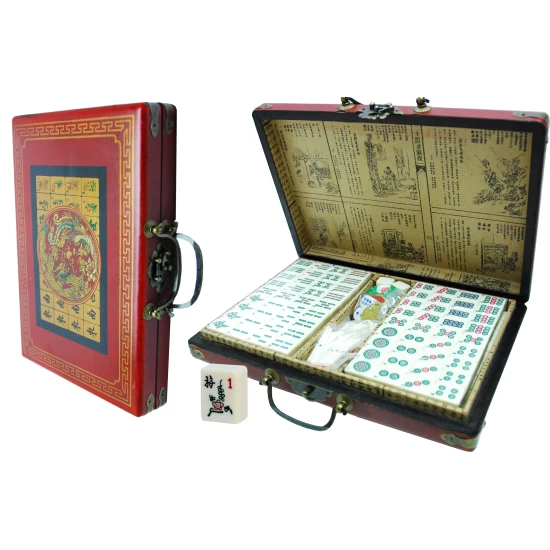 Mah-Jong Reis Rood Chi Koffer 23X16X5Cm.