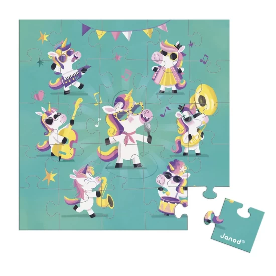 Janod Puzzelkaart – Eenhoorn Feest