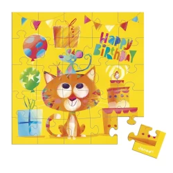 Janod Puzzelkaart- Verjaardagskaart Kat