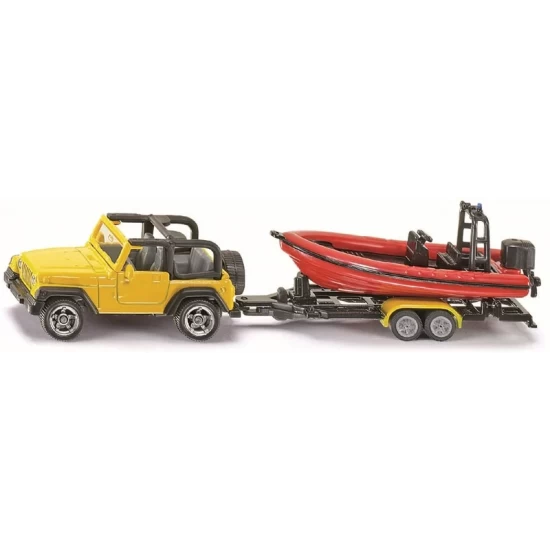 Jeep Met Aanhanger + Boot Jeep Met Aanhanger + Boot