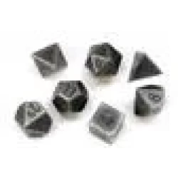 Metal Polyhedral Dark Metal Dobbelsteen Set (7 Stuks)