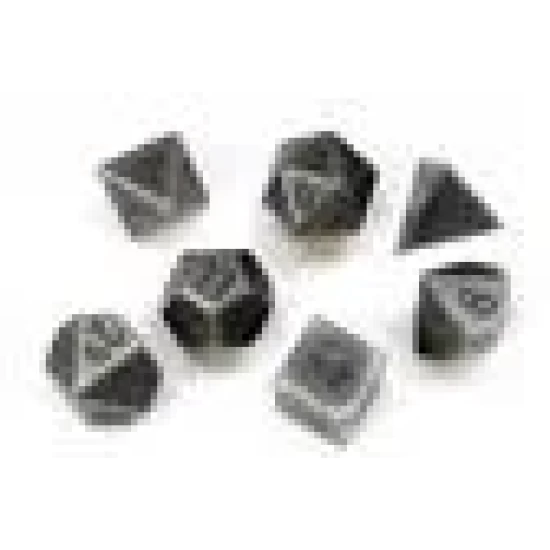 Metal Polyhedral Dark Metal Dobbelsteen Set (7 Stuks)