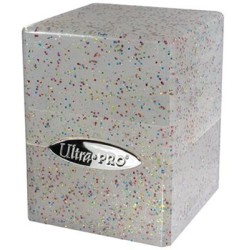 Deckbox Satin Cube Glitter Clear