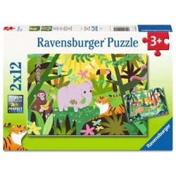 Puzzels Voor Kinderen 2X12 Stukken - Dieren In De Natuur Puzzels Voor Kinderen 2X12 Stukken - Dieren In De Natuur