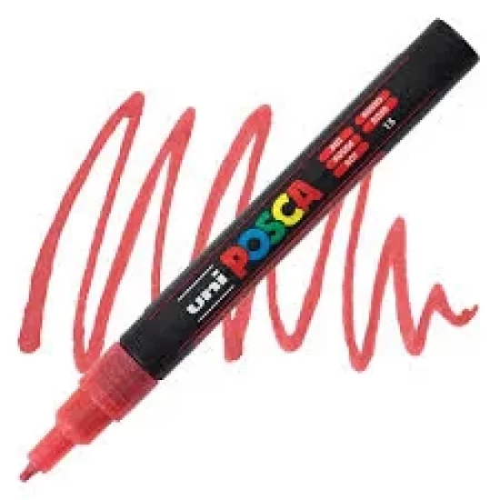 Posca Verfmarker (Conisch) Fijn Glitter: Rood