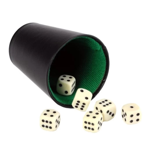 Pokerbeker Kunstleer Zwart (9Cm Hoog)