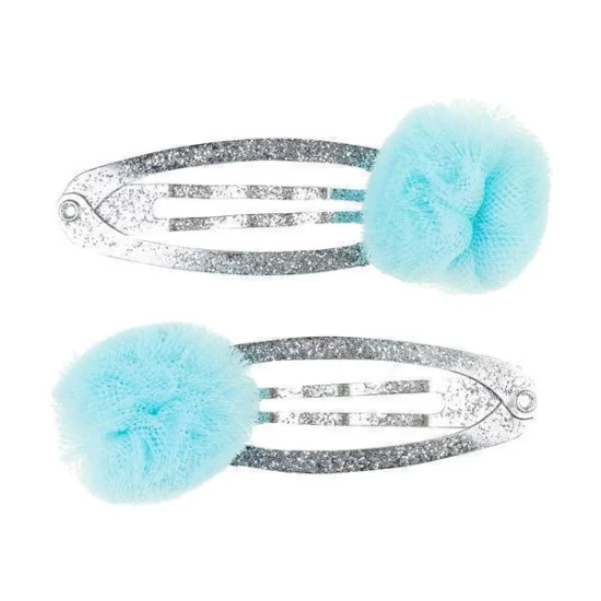 Haarclip Elise Bloem L Blauw (2 Stuks/Kaart 1 Kaart)