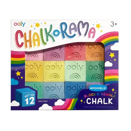 Ooly – Chalk-O-Rama Block Sidewalk Chalk- Set Of 12