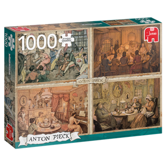 Puzzel Anton Pieck: Vermaak In De Woonkamer 1000 Stukjes