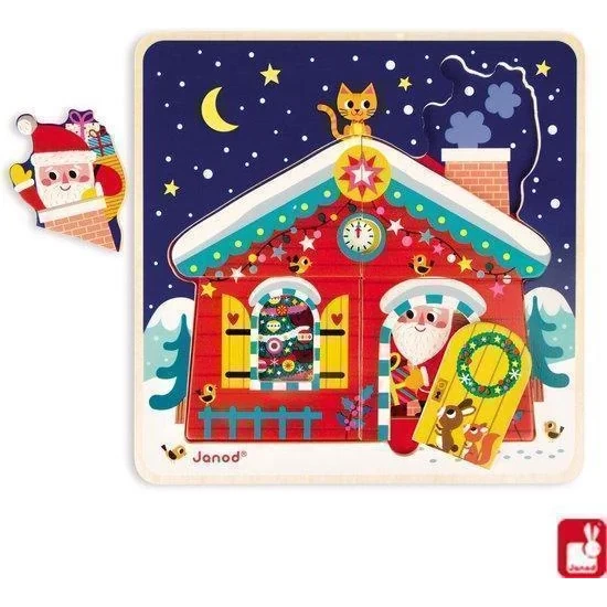 Janod X-Mas - Puzzel - Kerstavond (3-Lagen)
