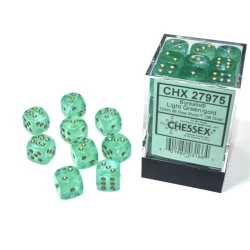 Borealis D6 12Mm Light Green/Gold Luminary Dobbelsteen Set (36 Stuks) Borealis D6 12Mm Light Green/Gold Luminary Dobbelsteen Set (36 Stuks)