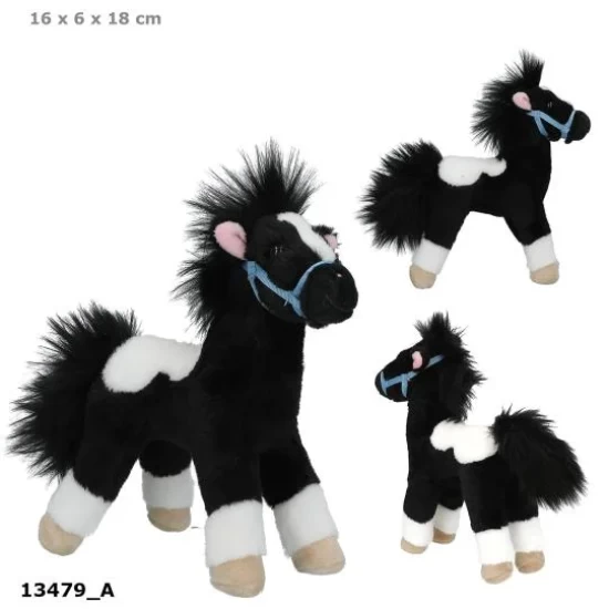 Miss Melody Knuffel Paard Zwart-Wit 18 Cm