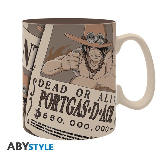 One Piece - Mug - 460Ml - Wanted Ace - Cardboard Box X2