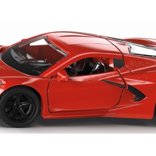Siku Chevrolet Corvette Stingray Speelgoedauto 1:50 Metaal/Plastic Rood Motokap En Deuren Kunnen Open Verwisselbare Wielen