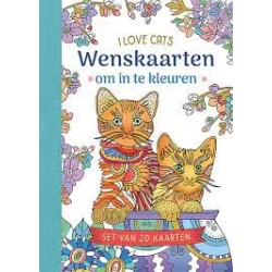 Wenskaarten Om In Te Kleuren - I Love Cats Wenskaarten Om In Te Kleuren - I Love Cats