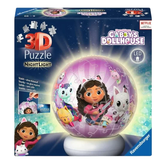 3D Puzzel Bal Nachtlampjes Gabby's Poppe