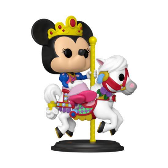 Walt Disney Word 50Th Anniversary Pop! Disney Vinyl Figure Minnie Mouse On Prince Charming Regal Carrousel 9 Cm