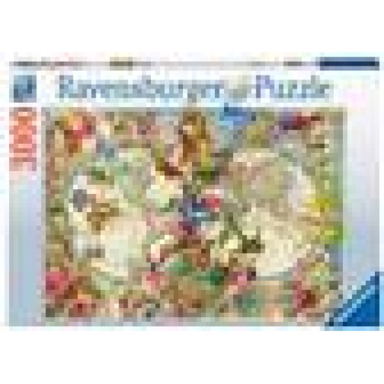 Flora  And  Fauna Wereldkaart (3000)