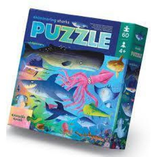 60 Pcs Foil Puzzle/Shimmering Shark                     New!