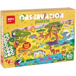 Apli - Junior Jungle Observeerpuzzel (60 Stuks) Apli - Junior Jungle Observeerpuzzel (60 Stuks)