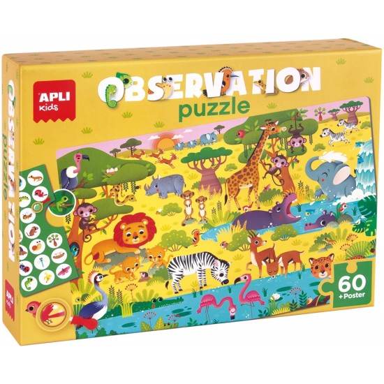 Apli - Junior Jungle Observeerpuzzel (60 Stuks)