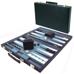 Backgammonkoffer 38 Cm.zwart Effen Hot