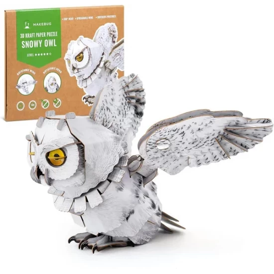 Makebug 3D Modelbouw Snowy Owl Mb-B-0009 17X12X13 Cm
