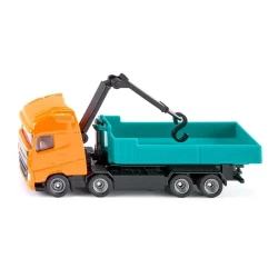Siku Volvo Kiepcontainer Met Kraan Metaal/Kunststof Oranje/Turquoise Kantelbare Container Draaibare Kraan