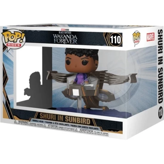 Black Panther: Wakanda Forever Pop! Rides Super Deluxe Vinyl Figure Shuri In Sunbird 15 Cm