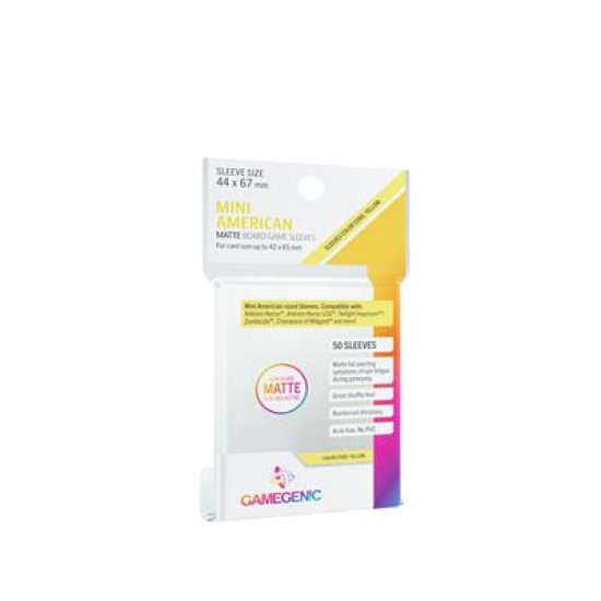 Sleeves Matte Board Game - Yellow 44X67Mm (50)