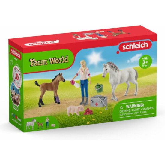 Schleich Farm World Dierenarts Op Bezoek Bij Merrie En Veulen 42486