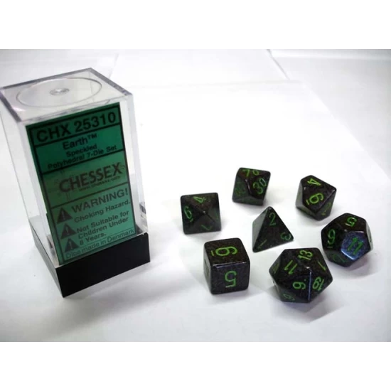 Earth Speckled Polydice Dobbelsteen Set (7 Stuks)