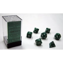 Opaque Green/White Polydice Dobbelsteen Set (7 Stuks)