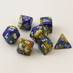 Gemini Blue-Gold/White Polydice Dobbelsteen Set (7 Stuks) Gemini Blue-Gold/White Polydice Dobbelsteen Set (7 Stuks)