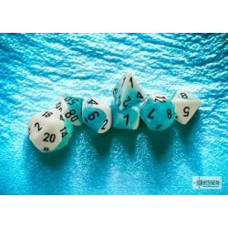 Gemini White-Teal/Black Polydice Dobbelsteen Set (7 Stuks)