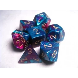 Gemini Purple-Teal/Gold Polydice Dobbelsteen Set (7 Stuks)