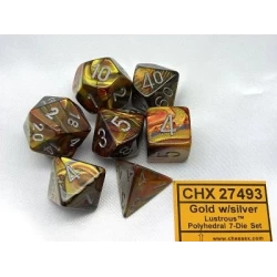 Lustrous Gold/Silver Polydice Dobbelsteen Set (7 Stuks)