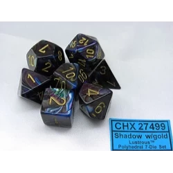 Lustrous Shadow/Gold Polydice Dobbelsteen Set (7 Stuks)